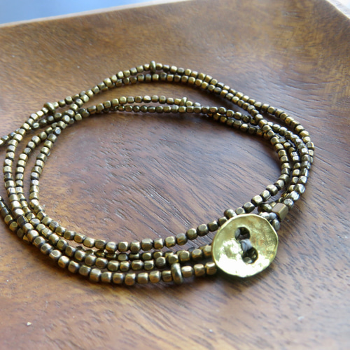 極小真鍮ビーズのロングネックレス -brass beads- ネックレス