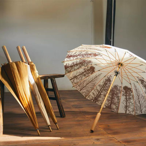 未使用 ZENZA 福井洋傘 日傘 長傘 日本製 ハンドメイド 木製ハンドル 晴雨兼用傘 名入れ可能な木製ハンドル 梅雨対策2024 傘・日傘 ArtCraft
