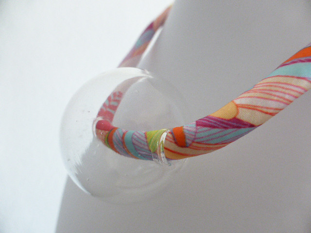 イタリアンピーコックプリントとベネチアンガラスのチョーカーネックレス 20158