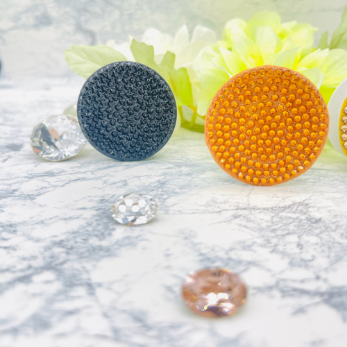 全機種対応 スマホリング ブラック 黒 キラキラ 宝石 スマホ