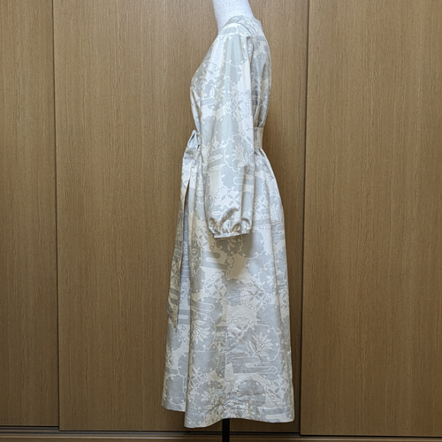 SOLD 着物リメイク ワンピース 白大島 M〜L ワンピース さらあお 通販