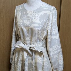 SOLD 着物リメイク ワンピース 白大島 M〜L ワンピース さらあお 通販