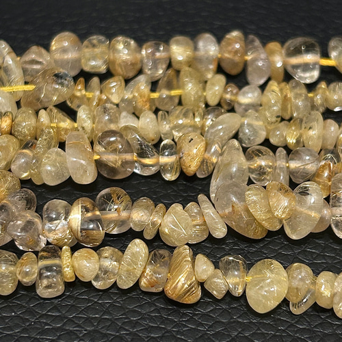 穴あき ルチルクォーツ/ゴールドルチルクォーツ さざれ 約5cm分