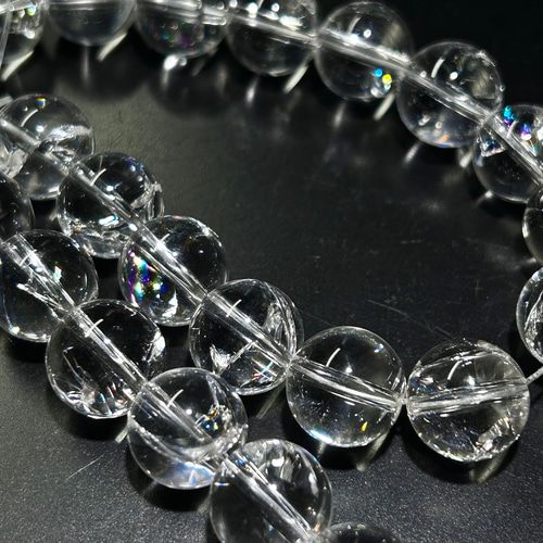 10mm・12mm 高品質 アイリスクォーツ（虹入り水晶）天然石 丸玉