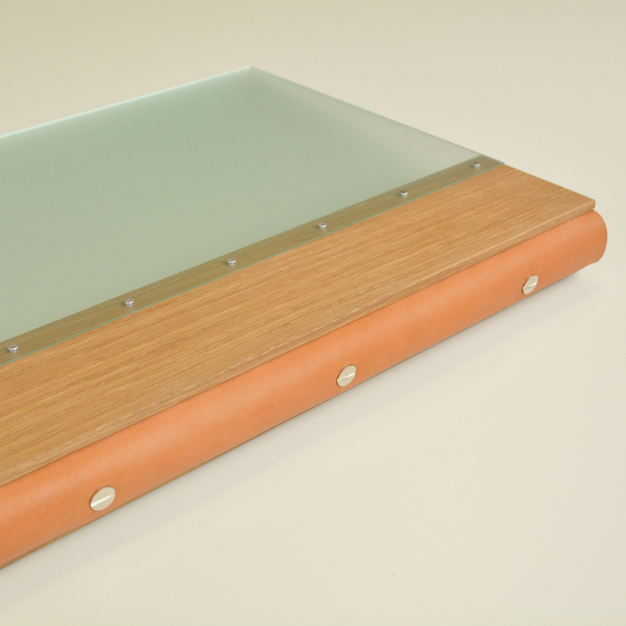 木製【 ルーズリーフ バインダー A４orange】天然無垢ナラ材×栃木産高級牛革レザー ファイル 日本の職人造り