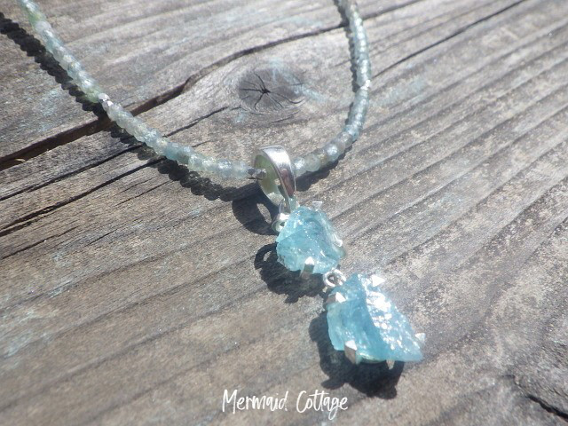 *sv925*アパタイト原石のアパタイトネックレス 銀4本爪＊一点物