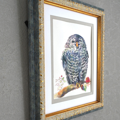ふくろうの水彩画額入り 絵画 mimoza 通販 17831945|Creema ふくろうの水彩画額入り 絵画 mimoza 通販 17831945|Creema