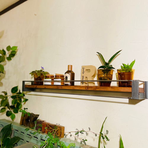 壁掛けラック ウォールシェルフ ブックラック アイアン家具 オーダー