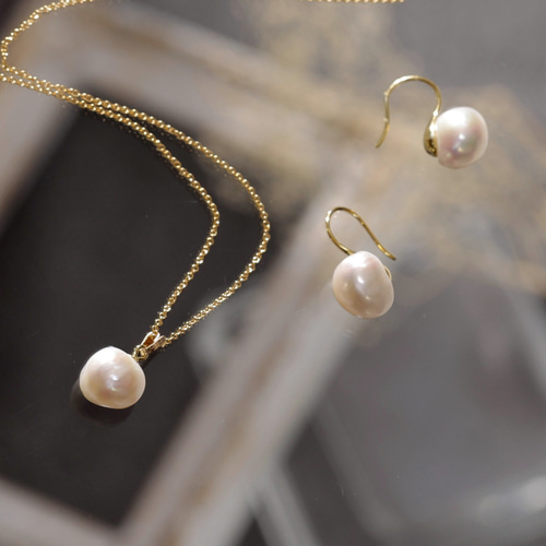 Creema限定新春福袋〈竹〉】バロックパールピアス&ネックレスお出かけ