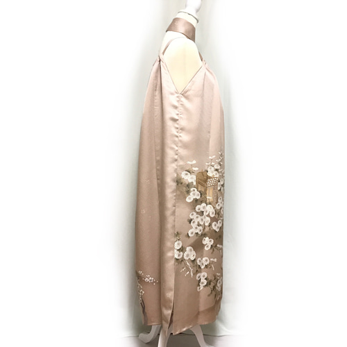 3136 着物　訪問着　リメイク　ドレス　ワンピース セール]No 59 新品未使用訪問着 着物リメイクワンピース