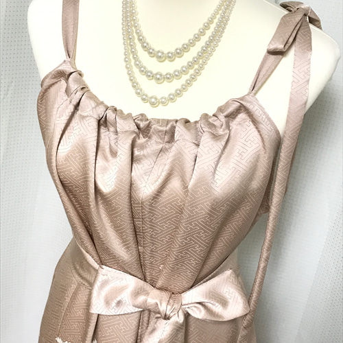 正絹】着物リメイク 訪問着ドレス&ショールのセット／キャミワンピース