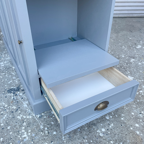 大理石柄天板アンティークキャビネット 収納キャビネットW1200