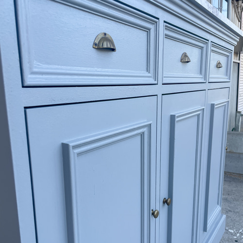 大理石柄天板アンティークキャビネット 収納キャビネットW1200