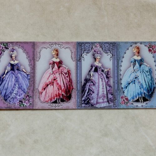 アンティーク風で素敵なマリーアントワネットや貴婦人のシールとミニ