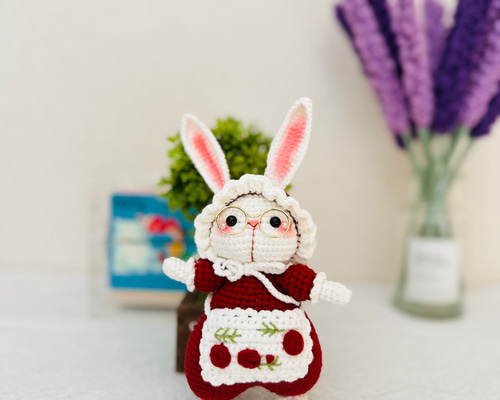 編みぐるみ うさぎちゃん 編み物 ギフト ハンドメイド あみぐるみ 1月9