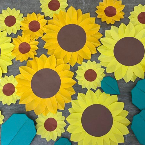 ひまわりいろ】クラフトパンチ きいろのお花 ひまわり アルバム 8月  