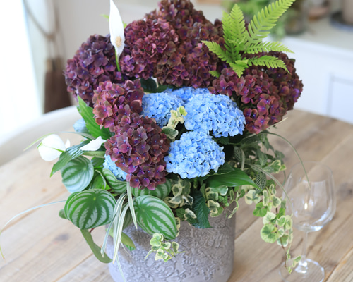 季節のお花寄せ植え  グラスファイバー グラスファイバー 季節のお花寄せ植え