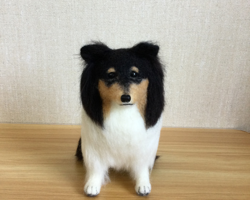 羊毛フェルト 犬 シェルティ トライカラー 羊毛フェルト masapan