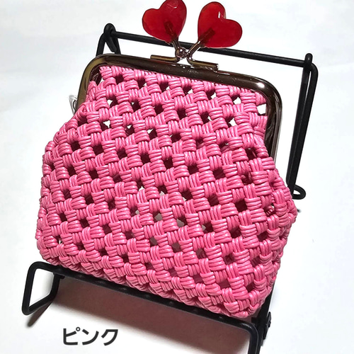 可愛いハート型口金8.5cmのがま口小銭入れ】❤財布 クラフトバンド