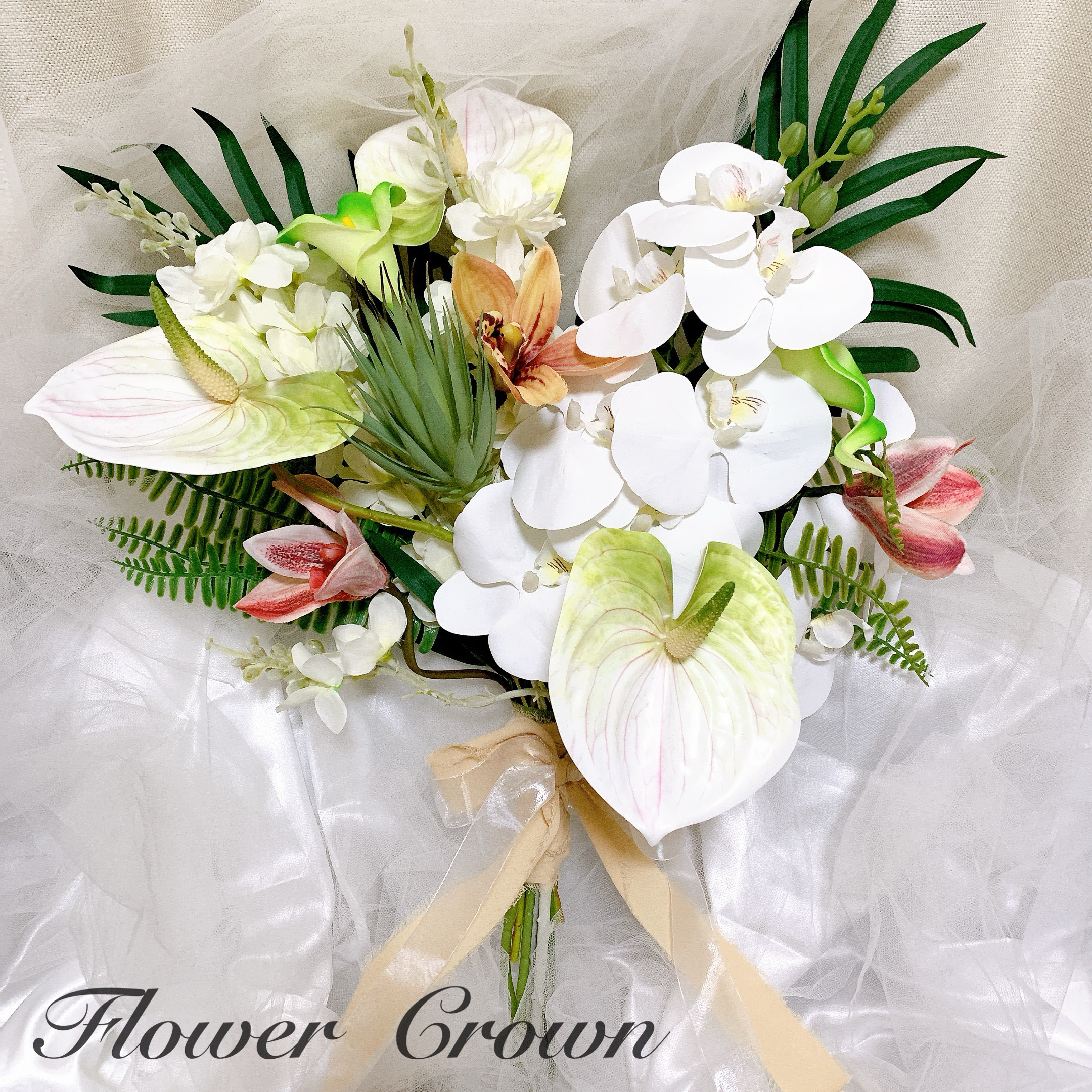 クラッチブーケ 結婚式 ウエディングブーケ リゾートウエディング 前撮り アーティフィシャルフラワーブーケ サマー