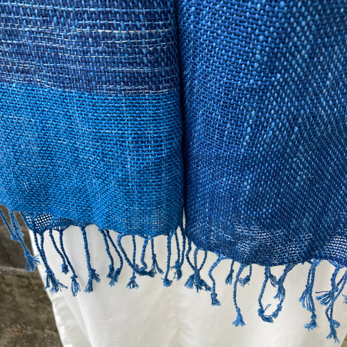 藍染　インディゴ　タイ 族　ブランケット　ストール　刺繍　　骨董　アンティーク 藍染インディゴタイ 族ブランケットストール刺繍骨董アンティーク