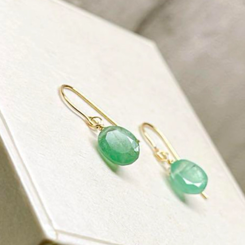 クレオパトラが愛した石:エメラルド 14kgfピアス ピアス（フック