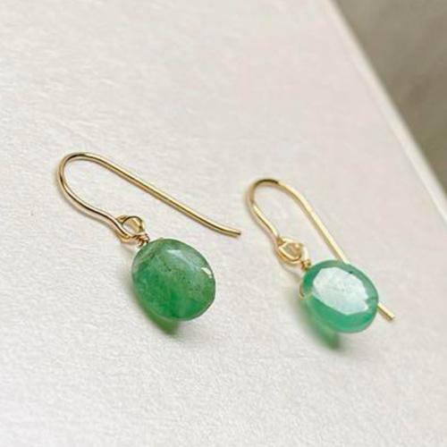 クレオパトラが愛した石:エメラルド 14kgfピアス ピアス（フック