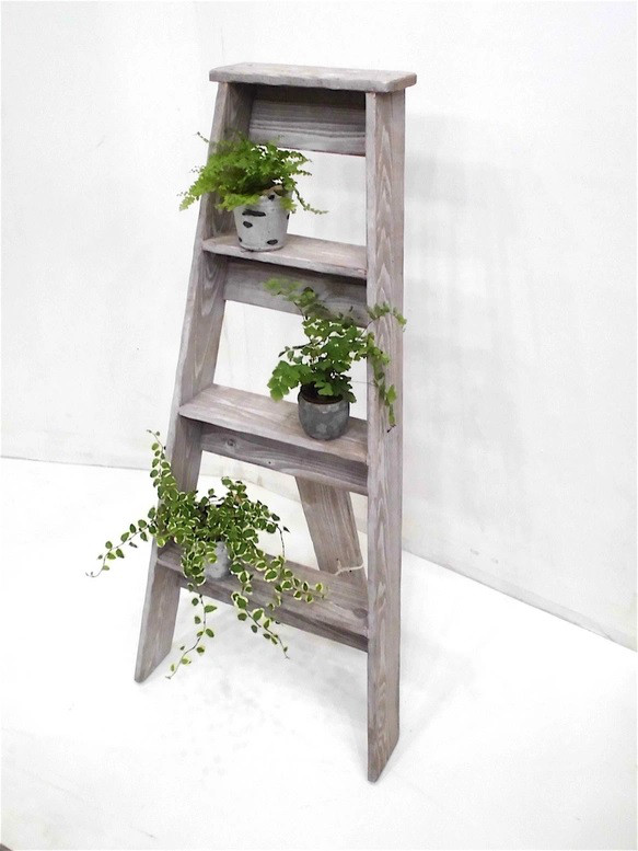 シャビーなガーデニング用木製ラダー 受注生産品 その他家具 ユニ工房