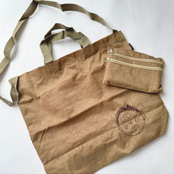 (手づくり)\"今日の空はとてもおしゃべり\"ショルダーバッグ刺繍切り絵風景トート 手づくり)