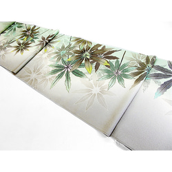 袋帯（アルボリコラ・観葉植物）（グレー色・薄緑色） 6枚目の画像