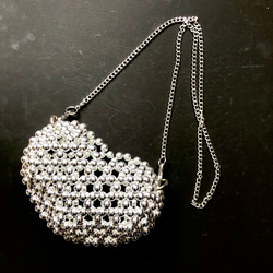 ビーズバッグ【mermaid】: lilac（AB加工）ハンドバッグ うす紫色 大玉