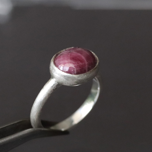 天然パープリッシュレッドルビー5.89カラット シルバーリング シルバー