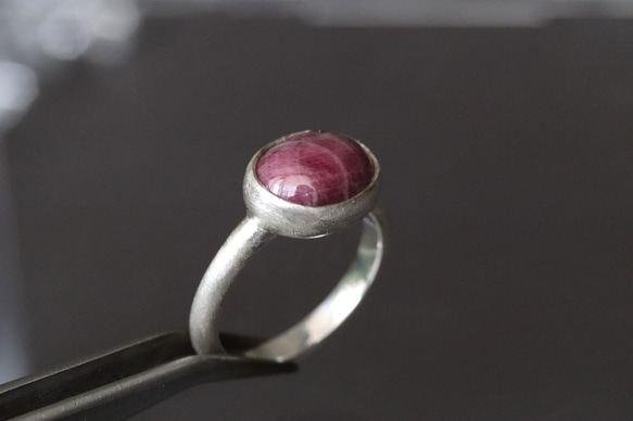 天然パープリッシュレッドルビー5.89カラット シルバーリング シルバー