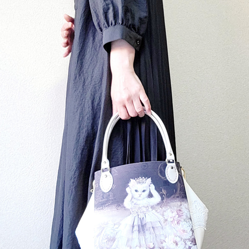 リボン口金のトートながま口バッグ(ジョリーフルール・サテンVol