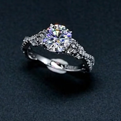 最高品質 モアサナイト 3ct 人工ダイヤモンド 6爪 リング 指輪・リング