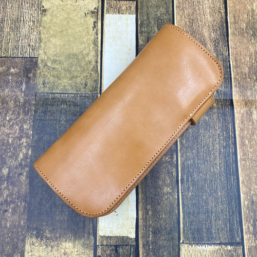 姫路レザー】長財布 バイカーズウォレット キャメル カード入れ