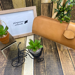 姫路レザー】長財布 バイカーズウォレット キャメル カード入れ