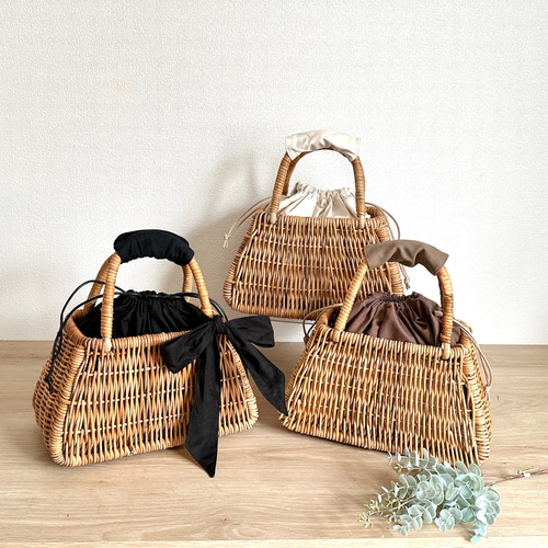 フランスアンティーク♥モノグラムクロス♥マルシェパニエ♥籠