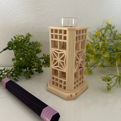 銅 細工 蓮華筆洗 文房具 香挿 線香挿 装飾品 工芸品 美術品 置物 六角 菊繋紋 線香立 白幡明(作) 共箱 | 古美術ささき
