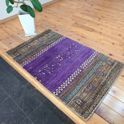 天然無染ラグ　ガゼニラハット　ランナー　200×64 ブラウン　グラデーション 天然無染ラグガゼニラハットランナー200×64 ブラウングラデーション