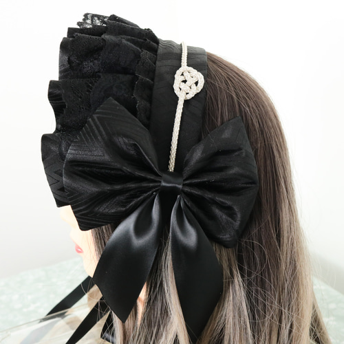 初期　モワティエ　黒ヘッドドレス① 初期モワティエ黒ヘッドドレス①