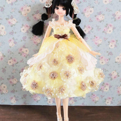 ドール服 リカちゃん 27cmドール ひまわりの花束ドレス その他