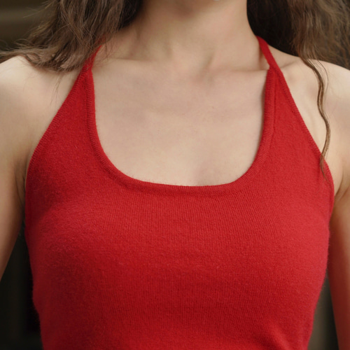 アメカジ セクシー 純色 ノースリーブ ニット タイトタンクトップ