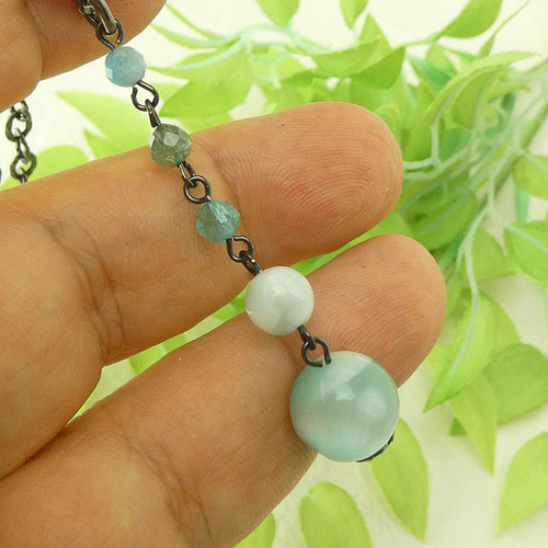 おまとめ　8本　天然石　翡翠　ネックレス　パールネックレス　アクセサリー ネックレス K18イエローゴールド オパール(10月誕生石)(雫