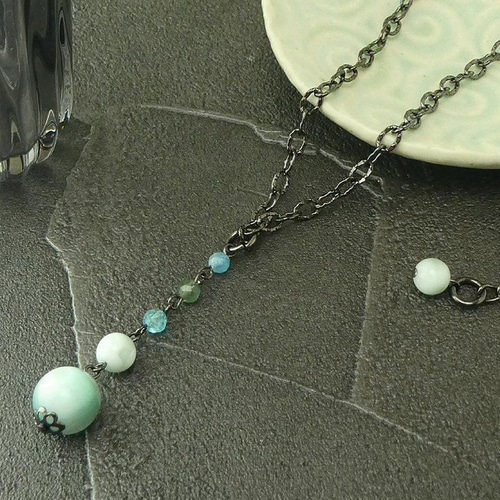 淡水パールネックレス＆アメジストネコペンダントトップ　素敵な逸品 ネックレス | 大阪梅田、中崎町の淡水パールと天然石