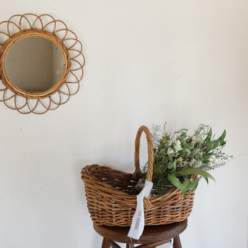 グリーンホワイトのナチュラルスワッグ ＊ ドライフラワー インテリア