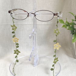 ミモザ色のメガネコード 63cm ハンドメイド 5aa3e906eefb3ddb8cccd5293c7019