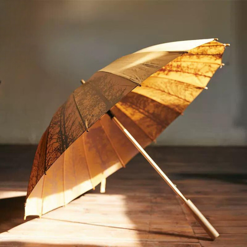 モンブランの傘クリーム色 雨傘模様入り 木製ハンドル ヴィンテージ 通販ファッション - モンブランの傘クリーム色