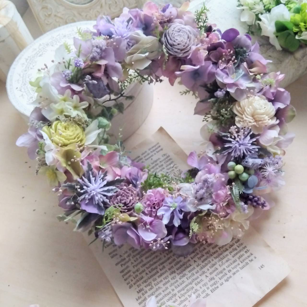 秋色紫陽花のフラワーボール ボールリース 【公式通販】