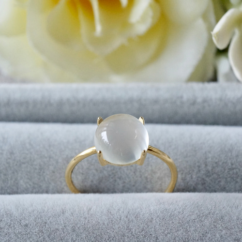 受注制作】6月誕生石 ムーンストーン 7号〜フリーサイズリング